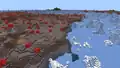 Mushroom fields surrounded by a frozen ocean in Bedrock Edition before 1.21.100.