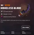 The nameless blade within the inventory.