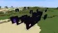 A cluster of Nether portal frames generated by repeatedly going through the Nether-side portal, deactivating the Overworld-side portal and teleporting back to the Nether.