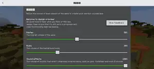 The new Audio settings menu added in Bedrock Edition Preview 1.21.100.20.