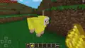 A yellow sheep during Pocket Edition Alpha 0.7.1.