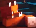 An orange fox as seen in the Minecraft Dungeons Cross-Platform Play Trailer.