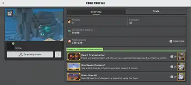 Ore UI refresh of profile screen.