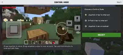 The control mode screen.