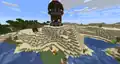 A pillager outpost and a desert pyramid generated on top of each other.