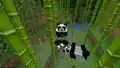 A group of lazy pandas eating bamboo shown at MINECON Earth 2018.