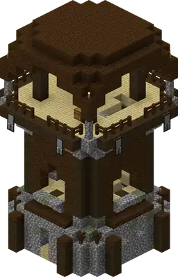 Pillager outpost watchtower.png: Infobox image for Pillager Outpost the structure in Minecraft