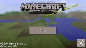 Pocket Edition 0.9.0 build 1.png: Infobox image for v0.9.0 alpha build 1 the version in Minecraft