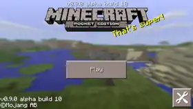 Pocket Edition 0.9.0 build 10.png: Infobox image for v0.9.0 alpha build 10 the version in Minecraft