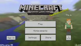 Pocket Edition 1.1.0.png: Infobox image for v1.1.0 the version in Minecraft