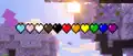A collection of colorful Minecraft hearts sitting on top of a cherry blossom background.