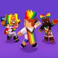 Several characters wearing LGBT pride items.