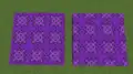 Two 6×6 purple terracotta patterns.