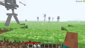 Purple arrows in Minecraft Classic.