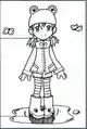 Line art of Rana in a puddle from Dock's book "Digital Manga Techniques" published in 2005. The book also showcases the first artwork of Rana and the piece with the sky background.