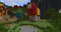 The completed rainbow sheep statue