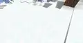 A patch of powder snow in a snowy slopes biome, barely standing out from regular snow surrounding it.
