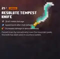 The resolute tempest knife within the inventory.