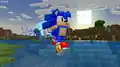Sonic running on water.