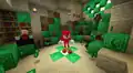 Knuckles surrounded by emeralds.