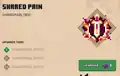Shared Pain's menu, showing the unfinished description and effects.