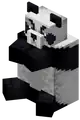 A sitting aggressive panda in Bedrock Edition.