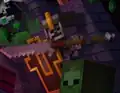 A vanguard as seen on the Minecraft Dungeons menu.