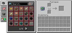 The recipe book as it appears in the furnace screen.