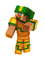Sticker of Steve wearing an emerald coast trim on gold armor and a turtle shell.