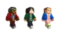 Promotional render of the Lucas, Mike, and Eleven - Pink Dress skins.
