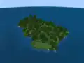 The old Survival Island seed template thumbnail, a forest island surrounded by a large ocean.