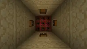 The nine TNT rigged under the stone pressure plate.