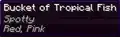 An example of a bucket of tropical fish tooltip in Java Edition.