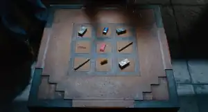 The crafting recipe for the gun.