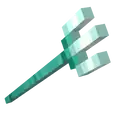 A trident as it appears in Minecraft Dungeons.
