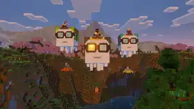 Trio of happy ghasts.jpg: Infobox image for Chase the Skies the theme in Minecraft