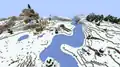 A frozen river running through a snowy plains biome.
