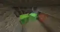 Slimes of various sizes underground.