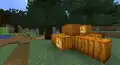 Naturally spawning jack o'lanterns in a village.