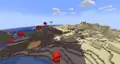 Desert village partially generated in mushroom fields biome along with some "underwater" ruins.