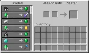 Trading options of a master-level weaponsmith.