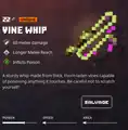 Vine whip within the inventory.