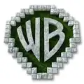 A Minecraft Movie-themed Warner Bros. logo used to promote the film
