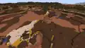 A wooded badlands plateau single biome world before 1.18. Because this was a plateau biome, the surface was roughly 20 blocks higher than sea level.