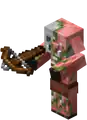 A zombified piglin with a crossbow.