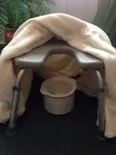 Vagina steaming setup.