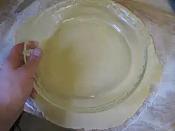 A glass pie dish