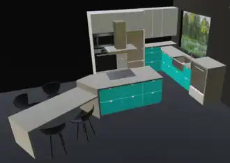 With an extended chef's island