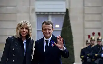 Emmanuel and Brigitte Macron November 11, 2018.