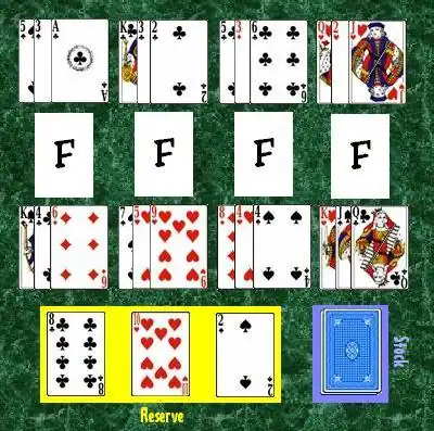 The initial layout of the game of Bristol.